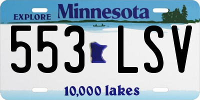 MN license plate 553LSV