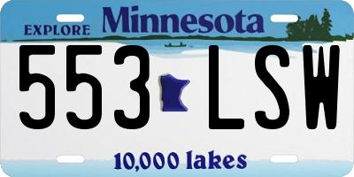 MN license plate 553LSW