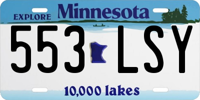 MN license plate 553LSY