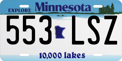 MN license plate 553LSZ