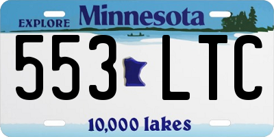 MN license plate 553LTC