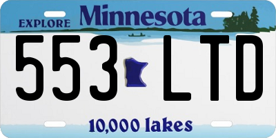 MN license plate 553LTD