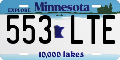 MN license plate 553LTE