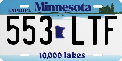 MN license plate 553LTF