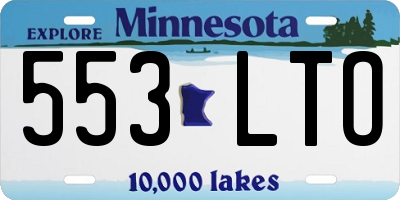 MN license plate 553LTO