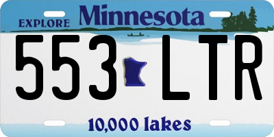 MN license plate 553LTR