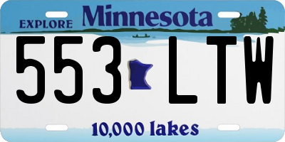 MN license plate 553LTW