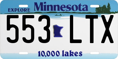 MN license plate 553LTX