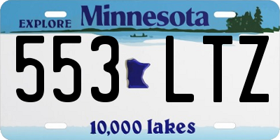 MN license plate 553LTZ