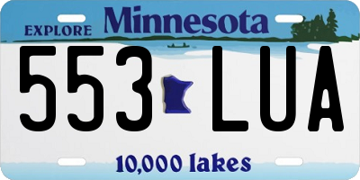 MN license plate 553LUA