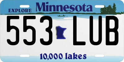 MN license plate 553LUB