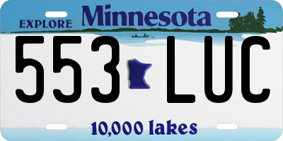 MN license plate 553LUC