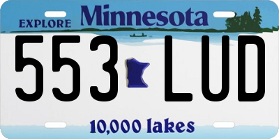 MN license plate 553LUD