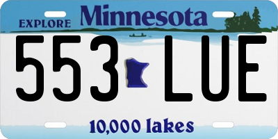 MN license plate 553LUE