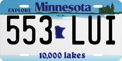 MN license plate 553LUI