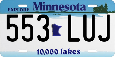 MN license plate 553LUJ