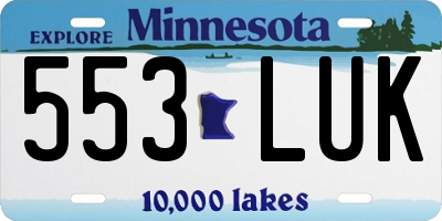 MN license plate 553LUK