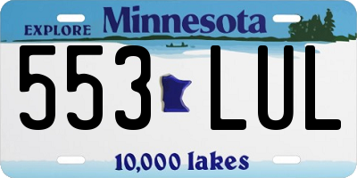 MN license plate 553LUL