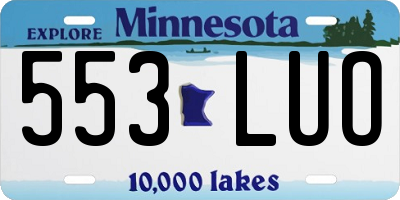 MN license plate 553LUO