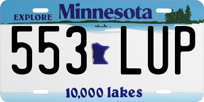 MN license plate 553LUP