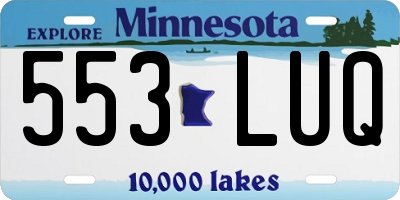 MN license plate 553LUQ
