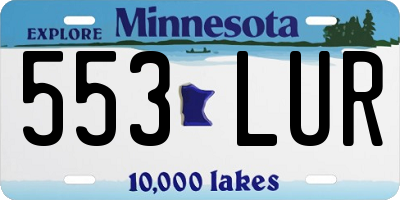 MN license plate 553LUR