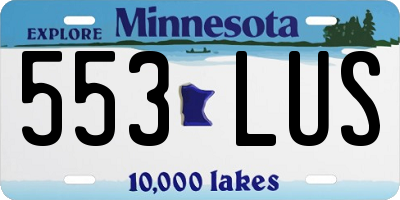 MN license plate 553LUS