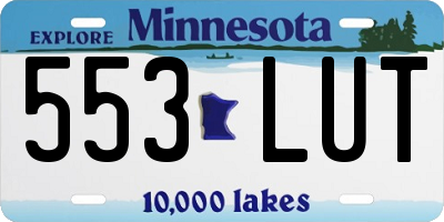 MN license plate 553LUT