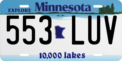 MN license plate 553LUV