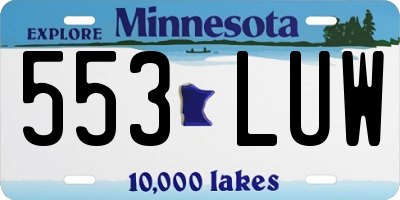 MN license plate 553LUW