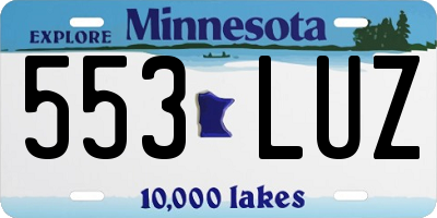 MN license plate 553LUZ