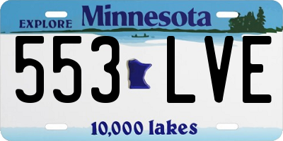 MN license plate 553LVE