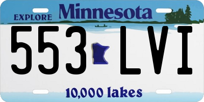 MN license plate 553LVI