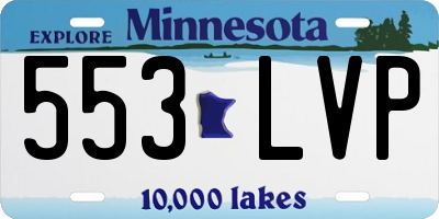 MN license plate 553LVP