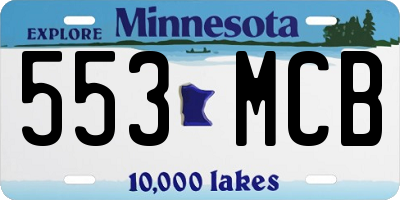 MN license plate 553MCB