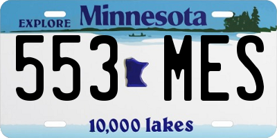 MN license plate 553MES