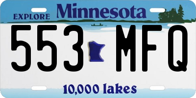 MN license plate 553MFQ