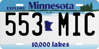 MN license plate 553MIC