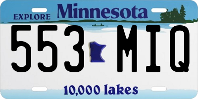 MN license plate 553MIQ