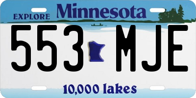 MN license plate 553MJE