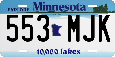 MN license plate 553MJK