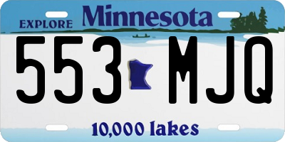 MN license plate 553MJQ