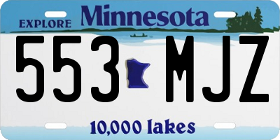 MN license plate 553MJZ