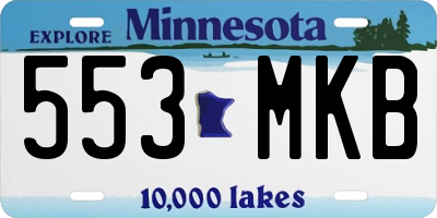 MN license plate 553MKB