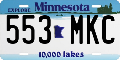 MN license plate 553MKC
