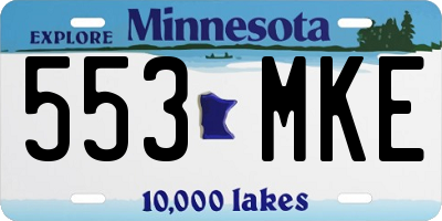 MN license plate 553MKE