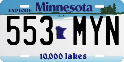 MN license plate 553MYN
