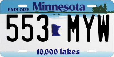 MN license plate 553MYW
