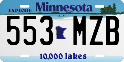 MN license plate 553MZB