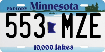 MN license plate 553MZE